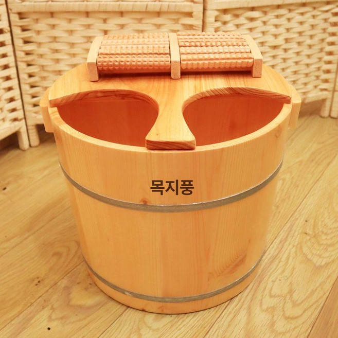 편백 반신욕기 히노키탕 목욕 가정용 반신욕 간이 사우나, 30cm 긴 손잡이 뚜껑+마사지 포함, 기본 모델명/품번