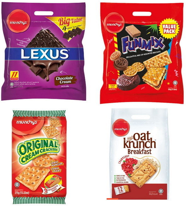 말레이시아 Munchy’s 렉서스 렉서스 샌드위치 오리지널 칼슘 크래커 크랜베리, 1 소금 코콜릿, 1개