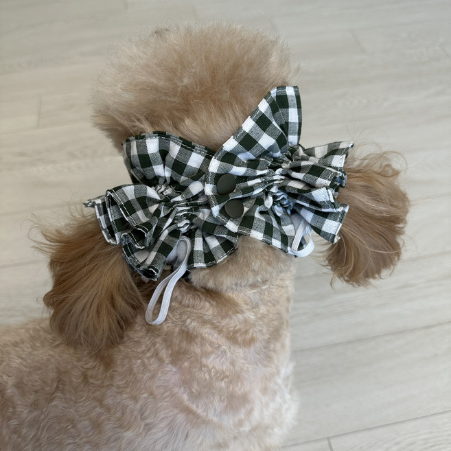 스카이몰 강아지 이어슈슈, 1개, 체크블랙