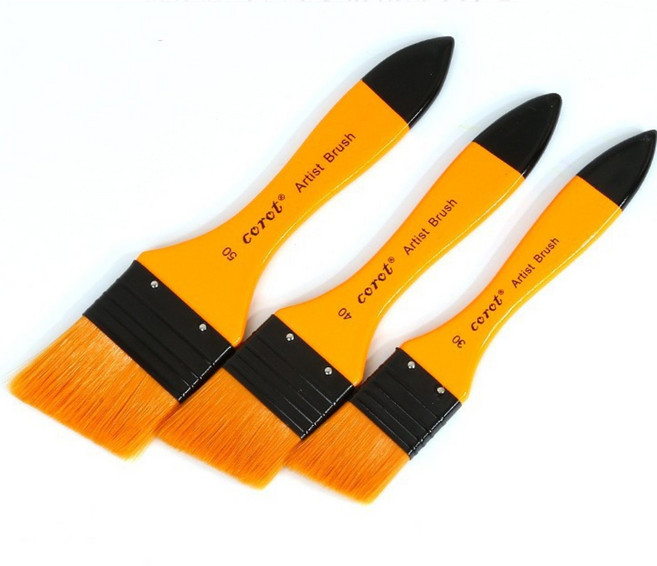 [Corot] 넓은붓 3종 세트 유화 수채화 아크릴화 겸용 백붓 여백붓, 1세트
