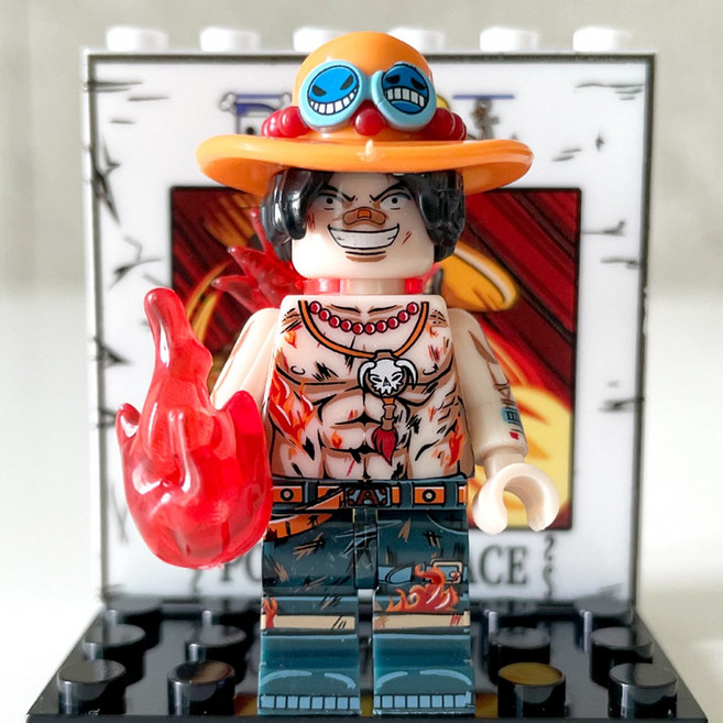 핸드브릭 팩토리 커스텀 미니브릭 피규어 원피스 해적 호환 블록호환, 038. 분노의 에이스