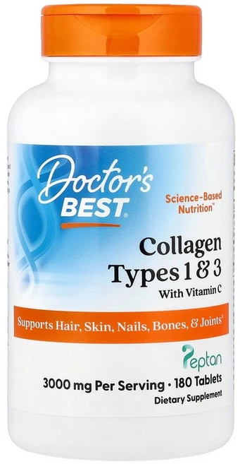 Doctor's Best 비타민C 함유 1형 및 3형 콜라겐 180정 Best (닥터스 베스트), 1개 - 쿠팡
