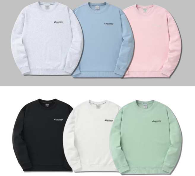 (매장정품) 디스커버리 남녀공용 맨투맨 티셔츠 긴팔 봄 가을 덴버 캐주얼 아웃도어 일상 활동성 편안함