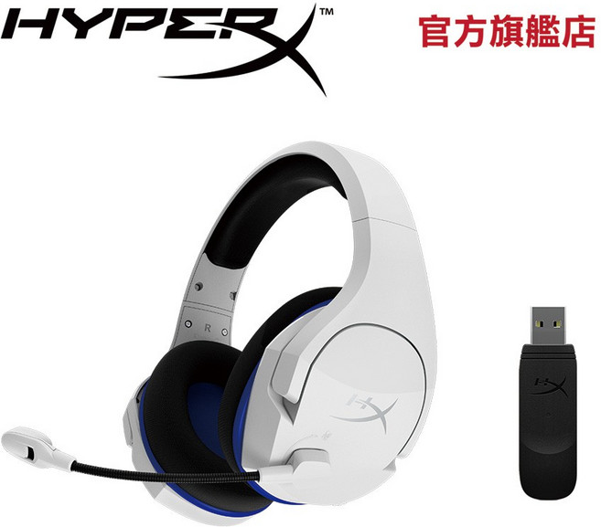 HyperX Cloud Stinger Core 無線電競耳機，支援 PS5 PS4 PC 平台，輕量化設計與降噪麥克風，提供穩定 2.4GHz 無線傳輸體驗