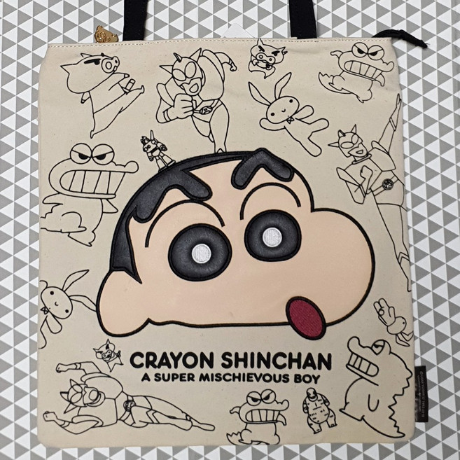 짱구 지퍼 에코백 보조가방