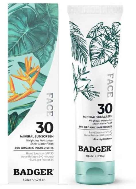 Badger 뱃저 페이스 미네랄 선크림 SPF 30 50ml, 1개 - 쿠팡