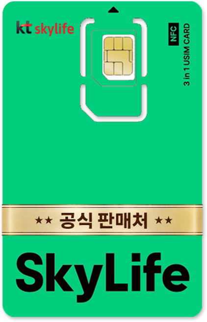 KT 스카이라이프 NFC 유심칩 알뜰폰, 1개, 무제한, 365일