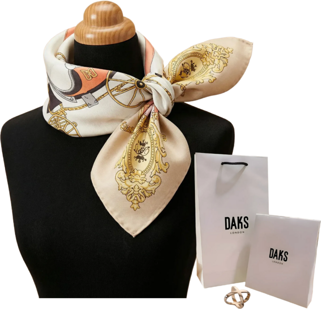 닥스 면실크 쁘띠스카프 스카프링 선물포장 쇼핑백 구성