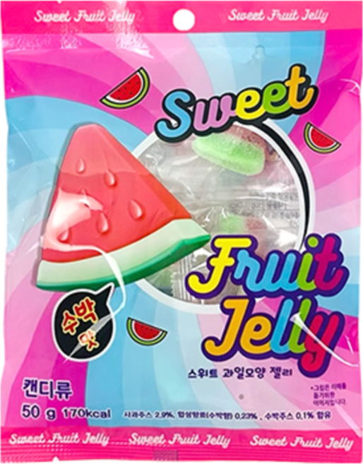 스위트 과일모양젤리 수박맛, 10개, 50g