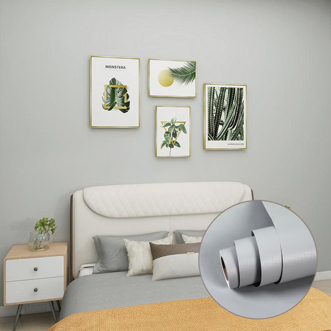 베라스코 붙이는 벽지 시트지 60cm x 10m, 라이트그레이