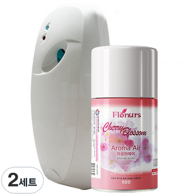 자동분사기 + 아로마에어 실내용 방향제 체리블라썸, 280ml, 2세트