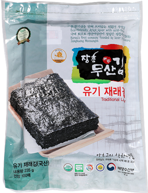 26년 햇김 장흥무산김 재래김100매 1속 유기인증 장흥특산 정품 생김, 1개