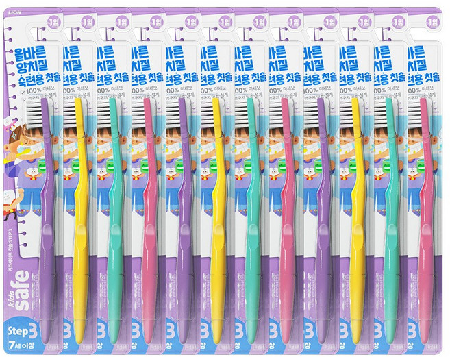 키즈세이프 어린이칫솔 스텝 3단계, 랜덤 발송, 1개입, 12개