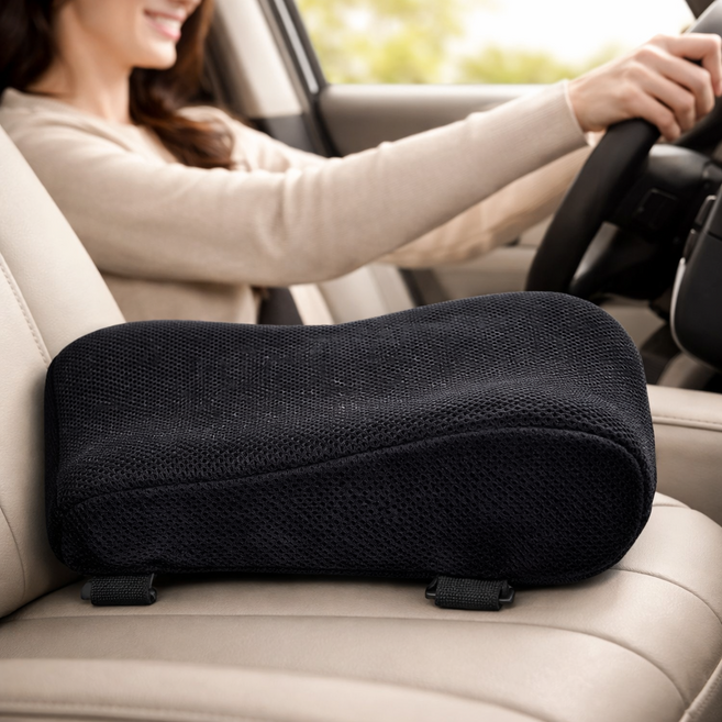 1+1 에어라벨 시원한 쿨 메쉬 벨벳 메모리폼 팔걸이 쿠션, 벨벳펄그레이