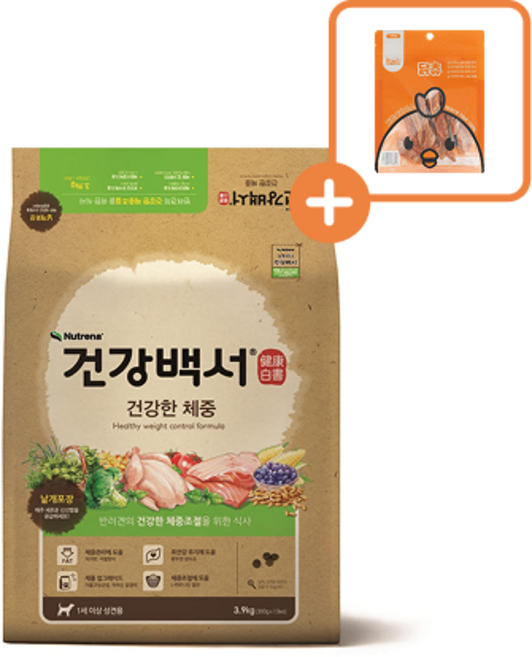 건강백서 건강한 체중 3.9kg + 닥터얼라이브 닭츄 슬라이스1p, 1개, 다이어트(체중유지)