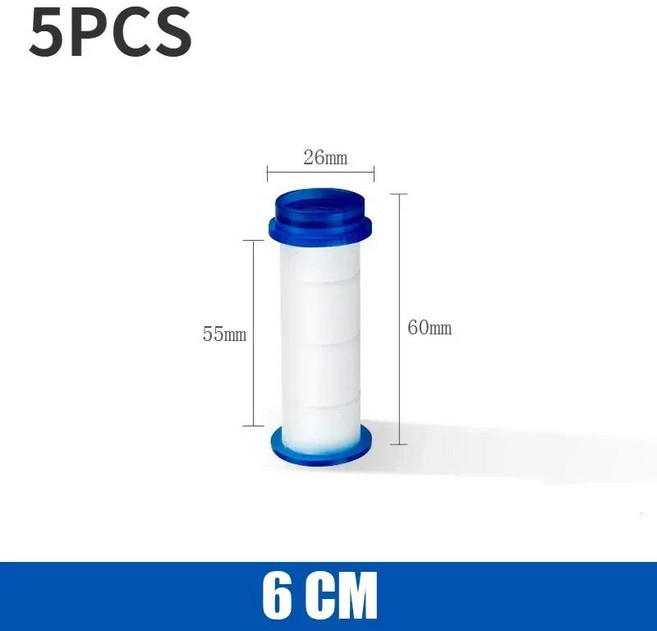 샤워헤드 교체 PP 코튼 필터 세트 물 정화 욕실 범용 청소용 5 개, [01] 5pcs 6cm, 5pcs 6cm