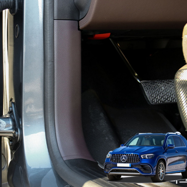 콘보이 벤츠 GLE(W167) (2019년~) 인조가죽 1열 도어스텝 연장 커버 발판 스크래치방지 가죽 커버, 인조가죽 1열도어스텝연장 -  바닐라베이지, 벤츠 GLE (W167) (2019년~)