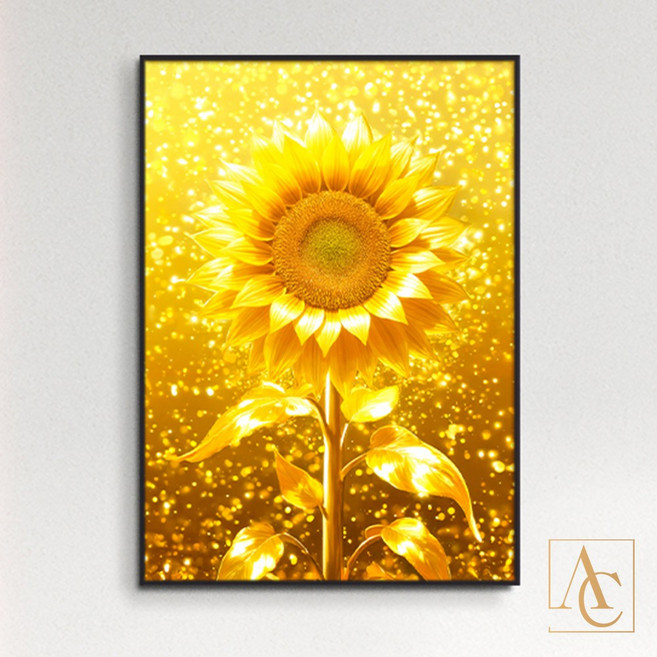 황금 해바라기 액자 그림 풍수 돈들어오는 거실 인테리어 10종(1-7번), 1. 골드금전 선플라워