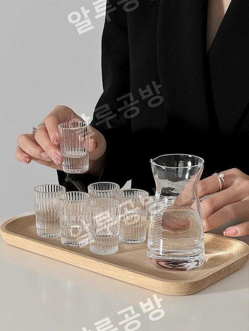 수정방 몽지람 일엽편주 사케잔 술잔 고량주잔, 4잔, 1개