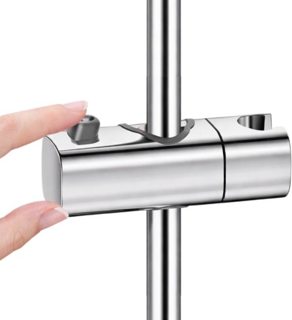 바스온 분해없이 초간편설치 각도조절 높이조절 샤워기홀더 샤워기거치대(직경24~25mm전용), 메탈실버