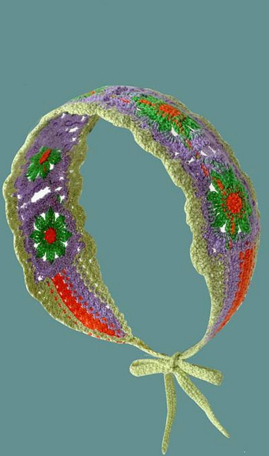 까마느 손뜨개 자수 니트 헤어밴드 크로셰 반다나 삼각 두건 보닛 귀도리 머리띠