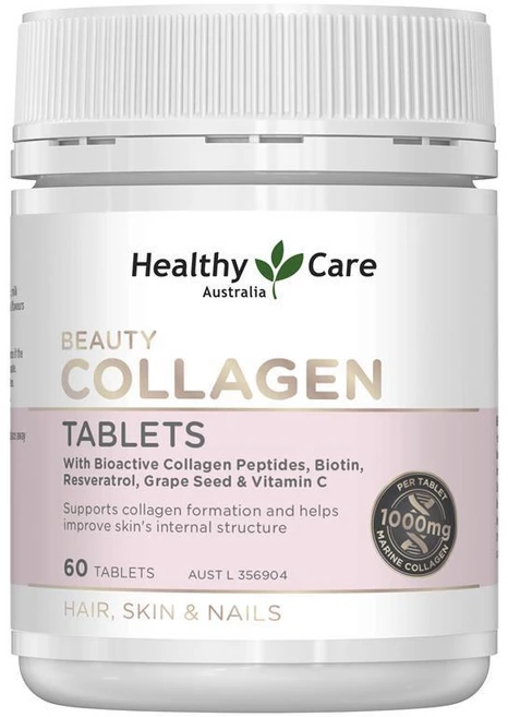 명품 호주산 Healthy Care 레스베라트롤 저분자 마린 가수분해 콜라겐 포도씨 추출물 영양제 60정, 1개 - 쿠팡