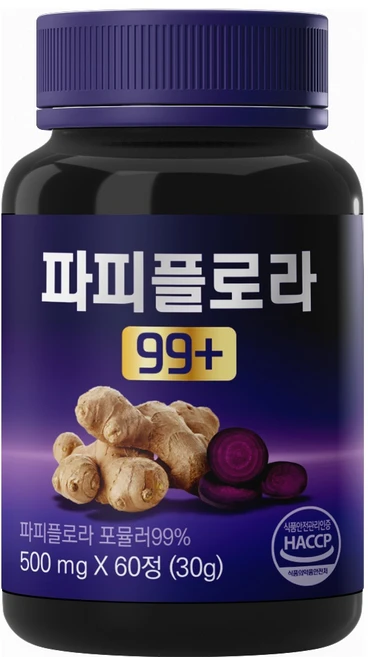 대용량 파피플로라 99+ 식약청 100% haccp 인증, 1개, 60정 - 쿠팡