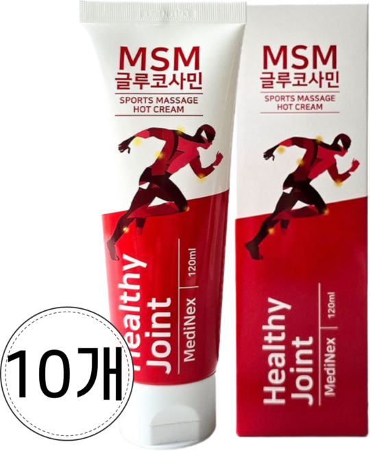 헬시조인트 MSM 글루코사민 유황 온열 마사지 릴렉싱 리커버리 크림, 10개, 120ml