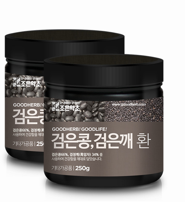 조은약초 프리미엄 검은콩검은깨환, 2개, 250g
