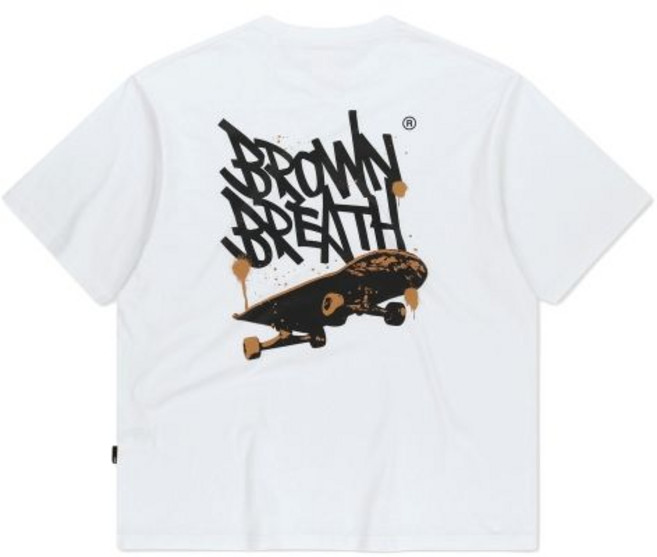 국내매장상품 BROWNBREATH 브라운브레스 반팔티 BOARD TAG TEE - WHITE 395708