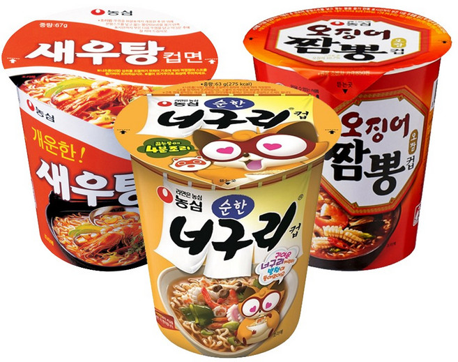 농심 소컵 새우탕x6컵+순한 너구리x6컵+오징어짬뽕x6컵, 18개