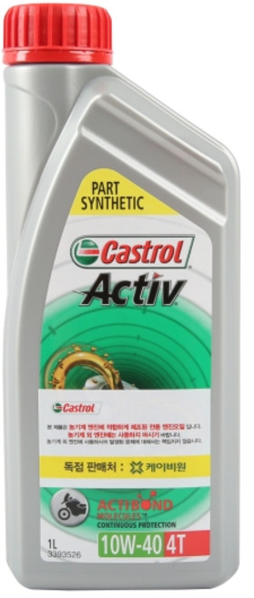 ACTIV 캐스트롤 4T 10W-40 1L 4행정 고급형 엔진오일, 1개