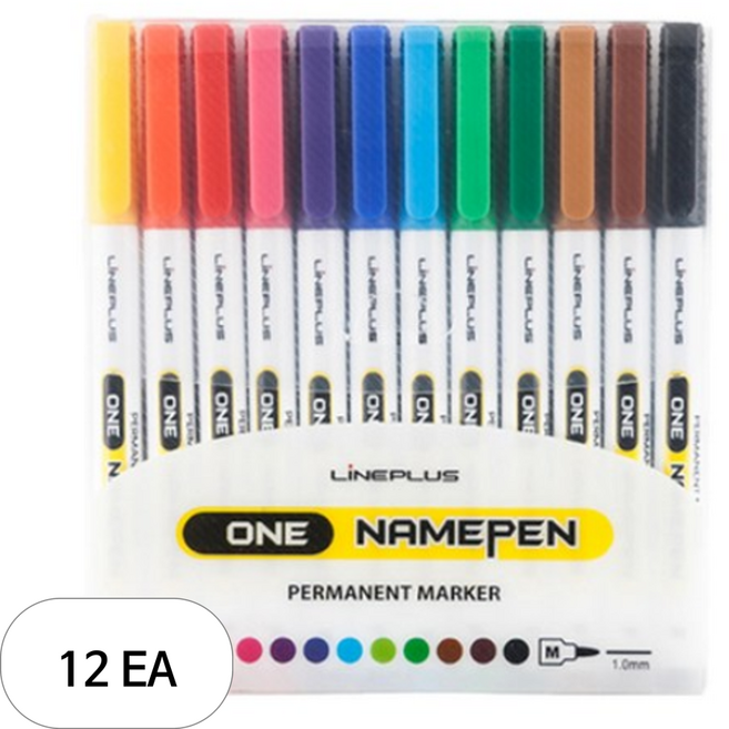 라인플러스 원 네임펜 세트, 혼합색상, 12개