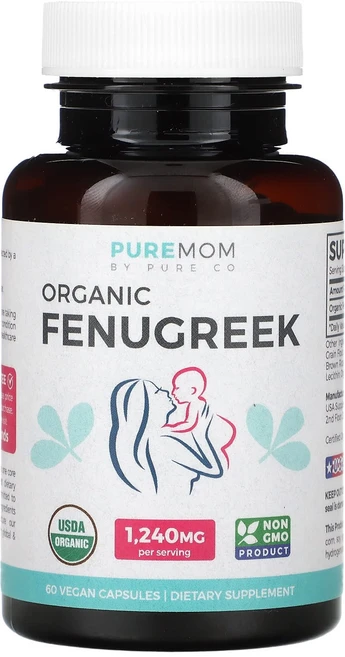 퓨어 코 퓨어 맘 유기농 호로파 비건 캡슐 60정 (캡슐당 620mg) PCT-47697, 1개 - 쿠팡