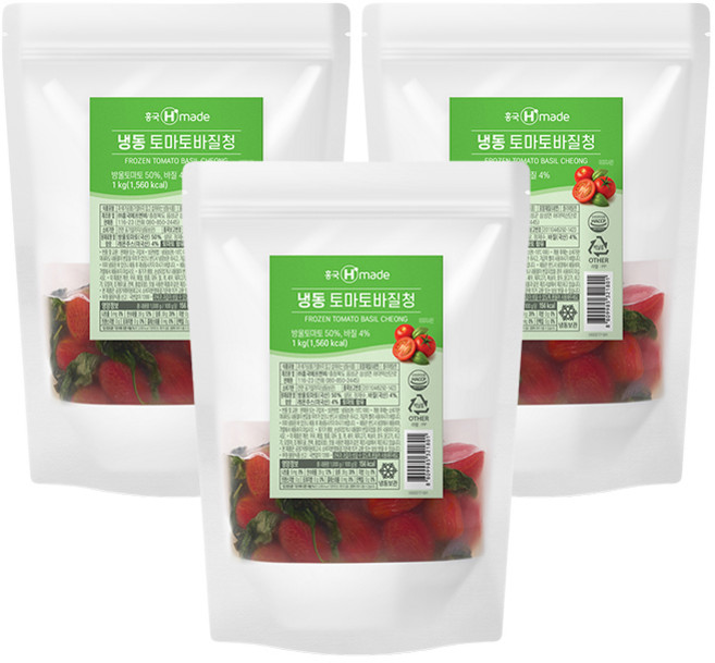 [업체발송] 흥국 냉동 토마토바질청 1kg 3개 에이드