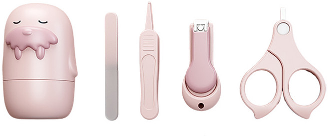 잇곰 바다사자 유아 손톱깎이 4종 세트, 핑크, 1세트