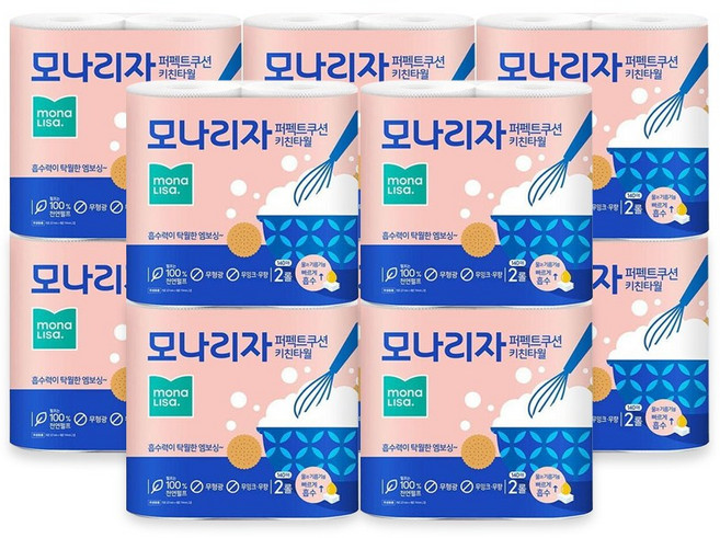 모나리자 퍼펙트쿠션 키친타올 140매 2롤x10개, 2롤, 10개