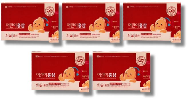 홈삼 홈상 횽샴 파우치 진세노사이드 함량 마시는 홍삼 어린이 키즈 유아 6살 초등학생 홍삼 중학생 청소년 아기 홍삼, 5박스, 30회분