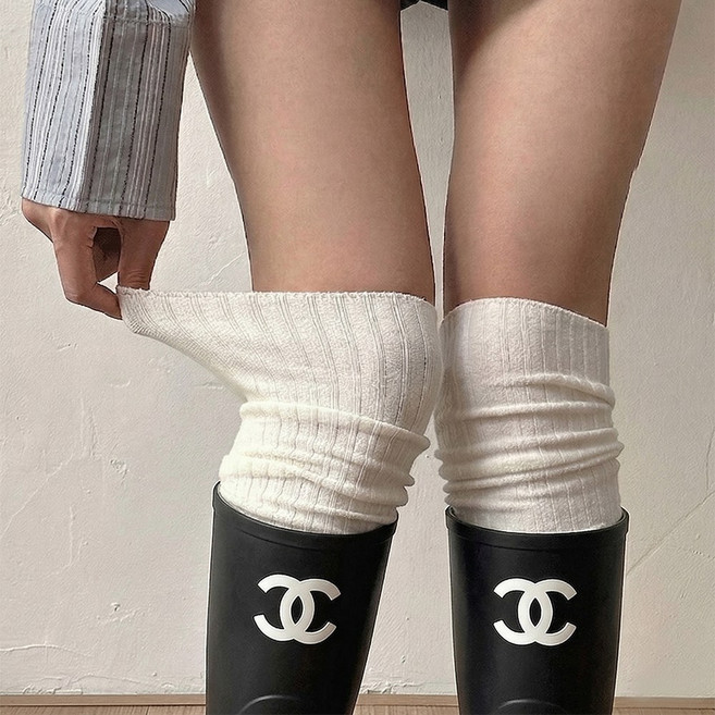 블링살롱 2컬러세트 무릎커버 롱롱 골지 셔링 롱 레그워머 니삭스 양말