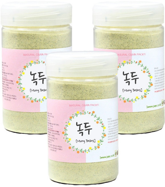 숲으로허브 천연곡물팩 녹두가루 통 140g, 1개입, 3개