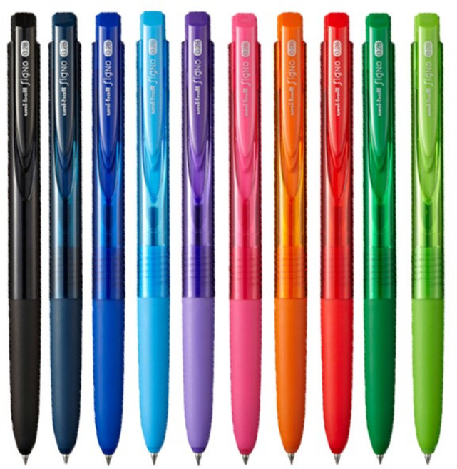 uni 시그노 노크 볼펜 UMN-155 10색 세트, UMN-155N-0.28mm 10색 세트