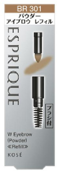 KOSE 코세 ESPRIQUE 에스프리크 W 아이브로우 파우더 리필 BR301 라이트 브라운 [일본 발송], 단일, 1개