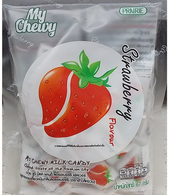 태국 하오리위안 마이츄이 밀크캔디 딸기맛, 4개, 67g