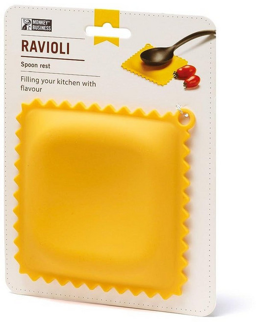 라비올리 파스타 모양 요리 주걱 국자 받침대 스푼레스트 Monkey Business, Yellow, Yellow, 1개