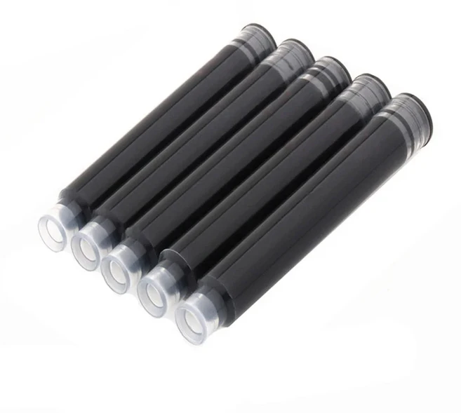 사무용품 학생용 잉크펜 2.6mm 3.4mm 컬러 잉크 만년필 리필 만년필 잉크 카트리지, 06 Black 2.6mm