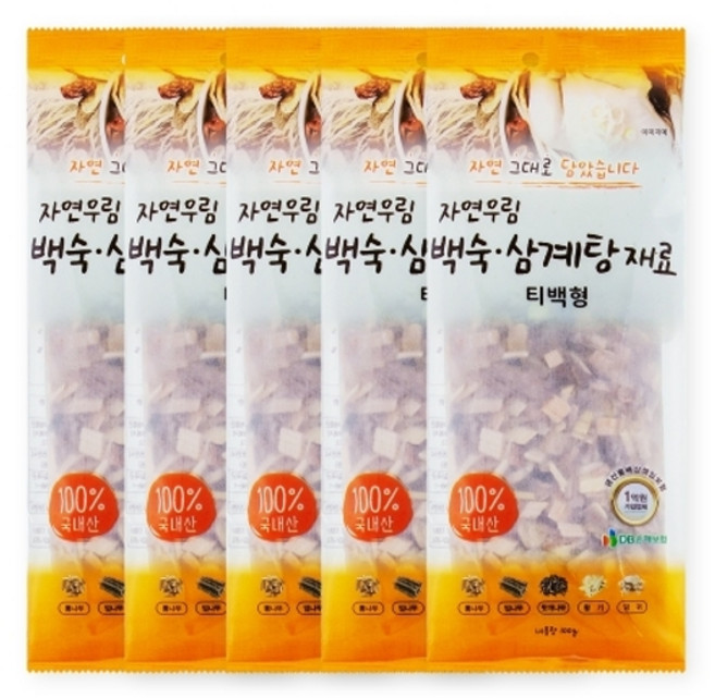 자연우림 삼계탕한방팩 국산100% 백숙 건강 보양식 삼계탕재료 티백 면역력강화, 100g, 5개