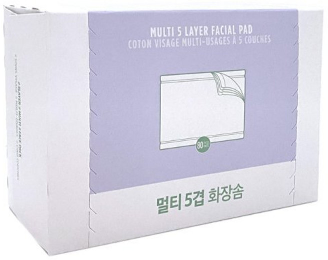 더페이스샵 데일리 멀티 5겹 화장솜 80PCS, 80개, 1매입