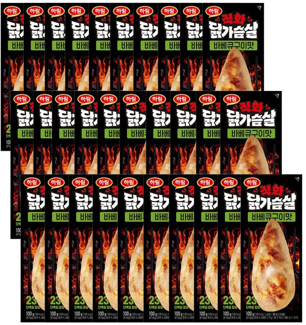 하림 직화 닭가슴살 바베큐구이 100g 30개