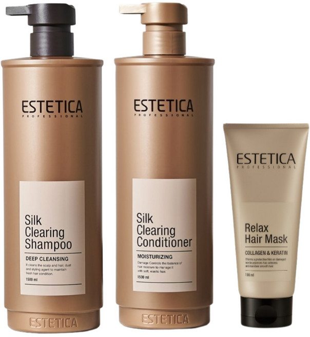 1+1 ( 샴푸 1500ml + 컨디셔너 1500ml ) + 증정품 에스테티카 실크 클리어링 대용량 린스 저자극 약산성 추천 볼륨 퍼퓸, 3kg, 1개