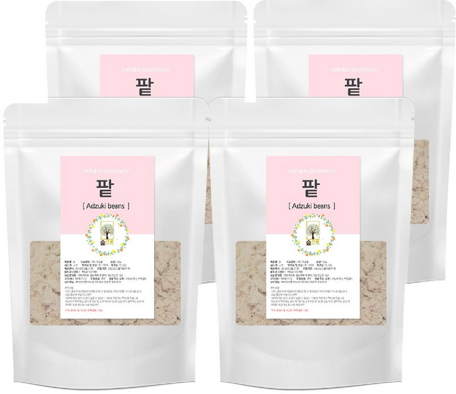 천연팩 팥가루 80g 숲으로허브 곡물팩 팥가루팩, 1개입, 4개